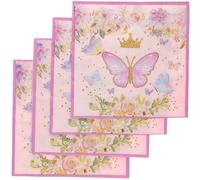 2 Cajas Servilletas de Papel Decorativas Mariposas, Colores Vivos | Pulpa de Madera, Impresión Delicada y Segura, para Fiestas, Merienda y Mesa Infantil
