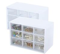 2 Cajoneras Plástico Organizador - Cajonera de Plástico, Pequeños Organizadores de Cosméticos, Cajones Apilables para Suministros de Oficina, Cosméticos, Joyas, Artículos de Papelería