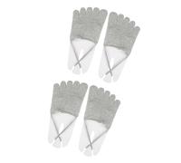2 calcetines invisibles antideslizantes para tenis, color gris con puntera | Calcetines cómodos de mezcla de algodón suave con separadores de dedos, perfectos para mocasines planos y zapatos de vestir