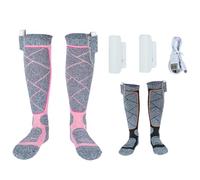 2 calcetines térmicos para mujeres y hombres, calentadores de pies reutilizables recargables de 2200 mAh, calcetines eléctricos de invierno, calcetines térmicos mejorados a pilas para camping, pesca
