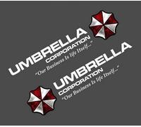 2 calcomanías adhesivas de vinilo reflectantes para puerta de coche de Umbrella Corp (35 cm, blanco)