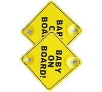 2 calcomanías de alerta para vehículo de bebé, diseño reflectante brillante, advertencia de coche, mejora la seguridad para viajes largos, reflectante para coche infantil