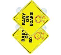 2 calcomanías de alerta para vehículo de bebé, diseño reflectante brillante, advertencia de coche, mejora la seguridad para viajes largos, reflectante para coche infantil