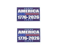 2 calcomanías de bandera de Estados Unidos del 250 aniversario, emblema patriótico de Estados Unidos 1776-2026, 250 años, emblema de vinilo impermeable 3D azul para camión, coche, motocicleta, casco