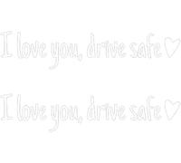 2 calcomanías de espejo retrovisor con texto en inglés "I Love You Driving Safe", calcomanías divertidas de vinilo para espejo retrovisor con corazón, calcomanías SafeDrive, lindas calcomanías para el