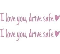 2 calcomanías de espejo retrovisor con texto en inglés "I Love You Driving Safe", calcomanías divertidas de vinilo para espejo retrovisor con corazón, calcomanías SafeDrive, lindas calcomanías para el