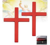 2 calcomanías de metal con emblema de cruz cristiana de Jesús, calcomanías 3D para coche, calcomanías cristianas, a prueba de decoloración y resistente a la intemperie, calcomanía de emblema de auto
