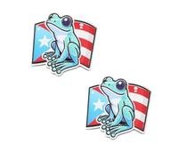 2 calcomanías de Puerto Rico Coqui para coche, bandera de Puerto Rico para coche, insignia 3D, emblema de vinilo impermeable, símbolo de coche para coche, camión, motocicleta, casco