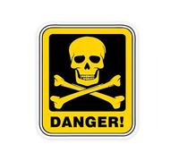 2 calcomanías de vinilo con diseño de calavera para coche, acabado mate, fácil de aplicar y de un solo uso, apto para coches, portátiles y todas las superficies, insignia de advertencia de seguridad