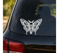 2 calcomanías de vinilo para coche con cabeza de muerte y mariposa (Ver 2)