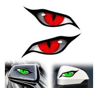 2 calcomanías para automóvil, calcomanías de ojo de personalidad, divertidas calcomanías de ojos de gato, calcomanías de motocicleta, calcomanías impermeables para espejo lateral de automóvil