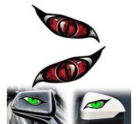 2 calcomanías para automóvil, calcomanías de ojo de personalidad, divertidas calcomanías de ojos de gato, calcomanías de motocicleta, calcomanías impermeables para espejo lateral de automóvil