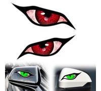 2 calcomanías para automóvil, calcomanías de ojo de personalidad, divertidas calcomanías de ojos de gato, calcomanías de motocicleta, calcomanías impermeables para espejo lateral de automóvil