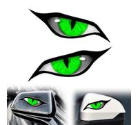2 calcomanías para automóvil, calcomanías de ojo de personalidad, divertidas calcomanías de ojos de gato, calcomanías de motocicleta, calcomanías impermeables para espejo lateral de automóvil
