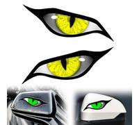 2 calcomanías para automóvil, calcomanías de ojo de personalidad, divertidas calcomanías de ojos de gato, calcomanías de motocicleta, calcomanías impermeables para espejo lateral de automóvil