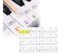 2 calcomanías para teclado de piano para teclas blancas y negras de 37/49/54/61/88, coloridas letras grandes y atrevidas, etiquetas adhesivas transparentes y extraíbles para principiantes