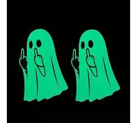 2 calcomanías que brillan en la oscuridad, fantasmas brillantes, lindas calcomanías de Halloween, calcomanías de vinilo fantasma impermeable para coche, ilumina la noche con un poco de actitud para