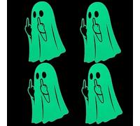 2 calcomanías que brillan en la oscuridad, fantasmas brillantes, lindas calcomanías de Halloween, calcomanías de vinilo fantasma impermeable para coche, ilumina la noche con un poco de actitud para
