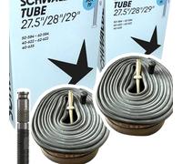 2 cámaras de aire para bicicleta de montaña SCV 19 Clik Valve para Schwalbe I 27,5" I 28" I 29" Ancho 1,9-2.4" 650B Juego de mangueras de repuesto (2 unidades)