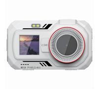 2 cámaras digitales de doble pantalla 5K con sensor de 48 MP, funcionalidad WiFi, duración extendida de la batería, soporte de almacenamiento de 256 GB para fotos y videos de alta resolución (blanco)