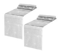 2 caminos de mesa de discoteca con purpurina de 12 x 71 pulgadas, mantel de discoteca con espejo de lámina plateada, camino de mesa de lentejuelas, decoración de fiesta para fiesta temática de