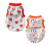 2 camisetas para perros, camisetas para mamás, camisetas con estampado de frutas para cachorros, chaleco suave de verano, ropa de playa para perros pequeños y gatos.