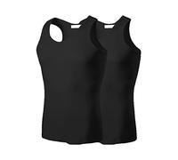 2 camisetas sin mangas fáciles de llevar para hombre, camiseta de gimnasio para hombre, chaleco de algodón de 1 a 1 hilo, chaleco elástico para interiores y exteriores, deportes, vida diaria, J, L