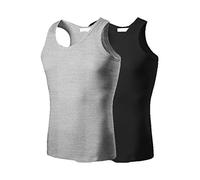 2 camisetas sin mangas fáciles de llevar para hombre, camiseta de gimnasio para hombre, chaleco de algodón de 1 a 1 hilo, chaleco elástico para interiores y exteriores, deportes, vida diaria, K, XXL
