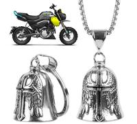 2 campanas de moto Guardian Bell, acero inoxidable, amuleto de la suerte, campana de bicicleta, campana de protección, campana de equitación, campana de motocicleta, colgador cromado para accesorios