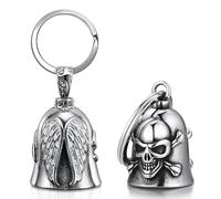 2 campanas de moto Guardian Bell, acero inoxidable, amuleto de la suerte, campana de bicicleta, campana de protección, campana de equitación, para accesorios de motocicleta o llavero, amuleto de la