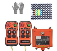 2 canales Botón Mando a distancia inalámbrico de grúa 12V 24V Radio 2 Transmisores y Receptor para polipasto eléctrico de cadena Cabrestante Puente grúa Controlador