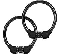 2 Candado de Bicicleta Cadena Bici Universal Mini portátil Cerradura de Bicicleta Alta Seguridad Candado de Cable Combinación 4 Dígitos Bloqueo para Triciclo Scooter Motocicleta (negro, 40 cm)