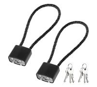 2 Candados con Llaves, Candado Bicicleta Antirrobo 28 cm Negro, Candado Casco Moto, Candado de Cable para Maleta, Taquilla, Tienda, Bodega, Contenedor