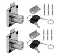 2 candados de aleación con llave, incluye 2 cerraduras y 12 tornillos de acero inoxidable, cerradura de armario, cerradura de leva, adecuado para armarios, mesas y cómodas, etc.