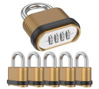 2 candados de combinación de 4 dígitos - Candado de combinación de aleación de zinc resistente a la intemperie, seguro para exteriores, para puerta, valla, garaje, caja de herramientas, no necesita