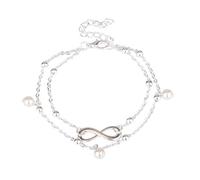 2 capas Boho Beach Sandalia Pulsera descalzo con cadena de cuentas Pulsera de tobillo Plata Nuevo lanzamientoTratamiento profesional