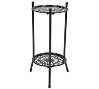 2 capas Metal Marihuana Soporte Accesorios de jardín para decoración interna y exterior - Periferia curva, material de alta dureza (BLACK)