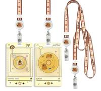 2 Capybara Tarjetero Colgante, Capybara Porta Tarjetas Identificativas, Capybara Lanyard con Tarjetero, Cordón Retráctil, ID Card Badges Holder Extensible(Heart+Bicuit)