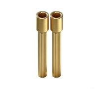 2 carcasas de válvula alargadas con corona dentada de latón para grifos de pared, 32/42/52/62 mm, 20 dientes, oro (32 mm)