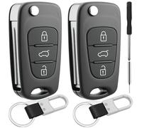 2 carcasas para llaves de coche compatibles con Hyundai i10 i20 i30 ix20 ix35 y Kia Ceed Soul Sportage Rio Picanto Venga llave de coche carcasa para mando a distancia de 3 botones