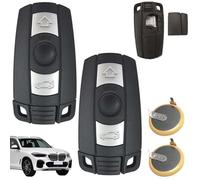 2 carcasas para llaves de coche con 2 pilas LIR2025, compatible con BMW 1, 3, 5, 6, X1, X5, mando a distancia