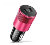 2. Carga rápida Dual PD Metal Car para CHARGER USBC Car Fast Charging Adapter (Rosa)
