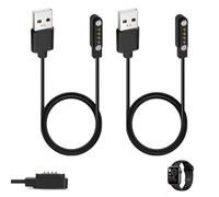2 Cargadores Magnéticos Universales para Reloj Inteligente, Cable de Carga USB de 2 Pines con Espaciado de 7,62 mm, Repuesto Magnético Compatible con Smartwatch, Rastreador, Dispositivo Portátil