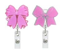 2 carretes retráctiles para insignia, llavero retráctil, fácil de usar, soporte para tarjetas de nombre, suministros escolares de oficina