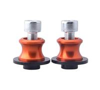 2 carretes universales M10 de 10 mm para brazo oscilante de motocicleta, deslizadores CNC, tornillos de bobinas de soporte de brazo oscilante, color naranja