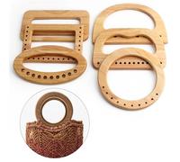 2 carteras de madera rectangulares ovaladas con agujero y asa mano, accesorios for equipaje para Bolsa de Bricolaje(Color11,10pcs)