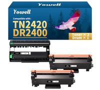 2 cartuchos de tóner TN2420 y 1 tambor DR2400 compatibles con Brother TN-2420