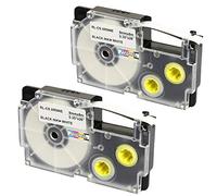 2 Casetes de Cinta compatibles con Casio XR-9WE XR-9WE1 Negro sobre Blanco 9mm x 8m para Casio KL-60 70E 100 100E 120 200 200E 300 750 780 820 2000 7000 7200 7400 8100 8200 P1000 C500 CW-L300