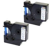 2 Casetes de Cinta compatibles con Dymo 45011 S0720510 Azul sobre Transparente 12mm x 7m para DYMO LabelManager 160 210D 260P 280 360D 420P 500TS PnP MobileLabeler LabelPoint LabelWriter 450 Duo