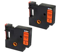 2 Casetes de Cinta compatibles con Dymo 45017 S0720570 Negro sobre Rojo 12mm x 7m para DYMO LabelManager 160 210D 220P 260P 280 360D 420P 450D 500TS PnP MobileLabeler LabelPoint LabelWriter 450 Duo